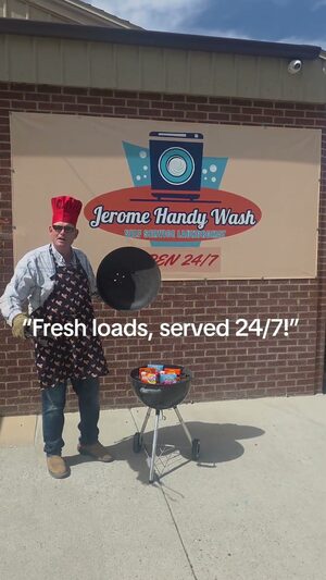 Chef Suds Cooking up the Cleanest Cheapest and biggest machines at Jerome HandyWash